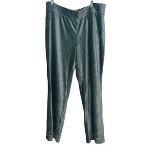 Isaac Mizrahi Live Womens XL Velour Pull-On Pants Soft Polyester Blend Ribbed Te